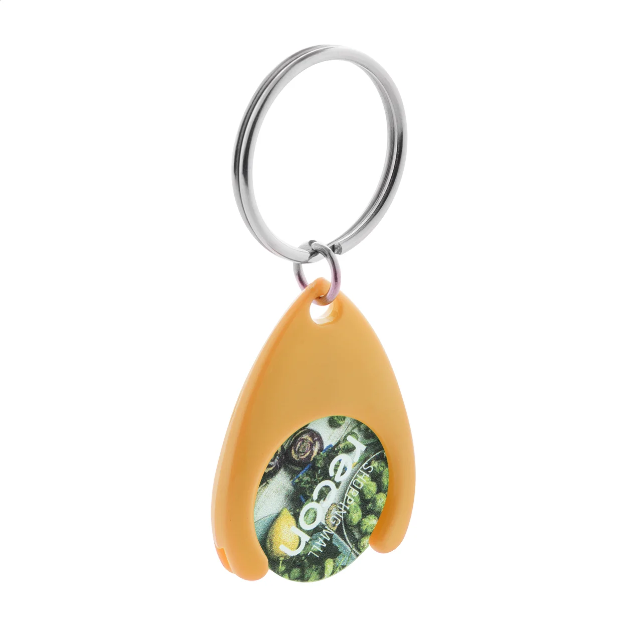 Schlüsselanhänger Nelly mit Einkaufswagen-Chip, orange – Bild 3