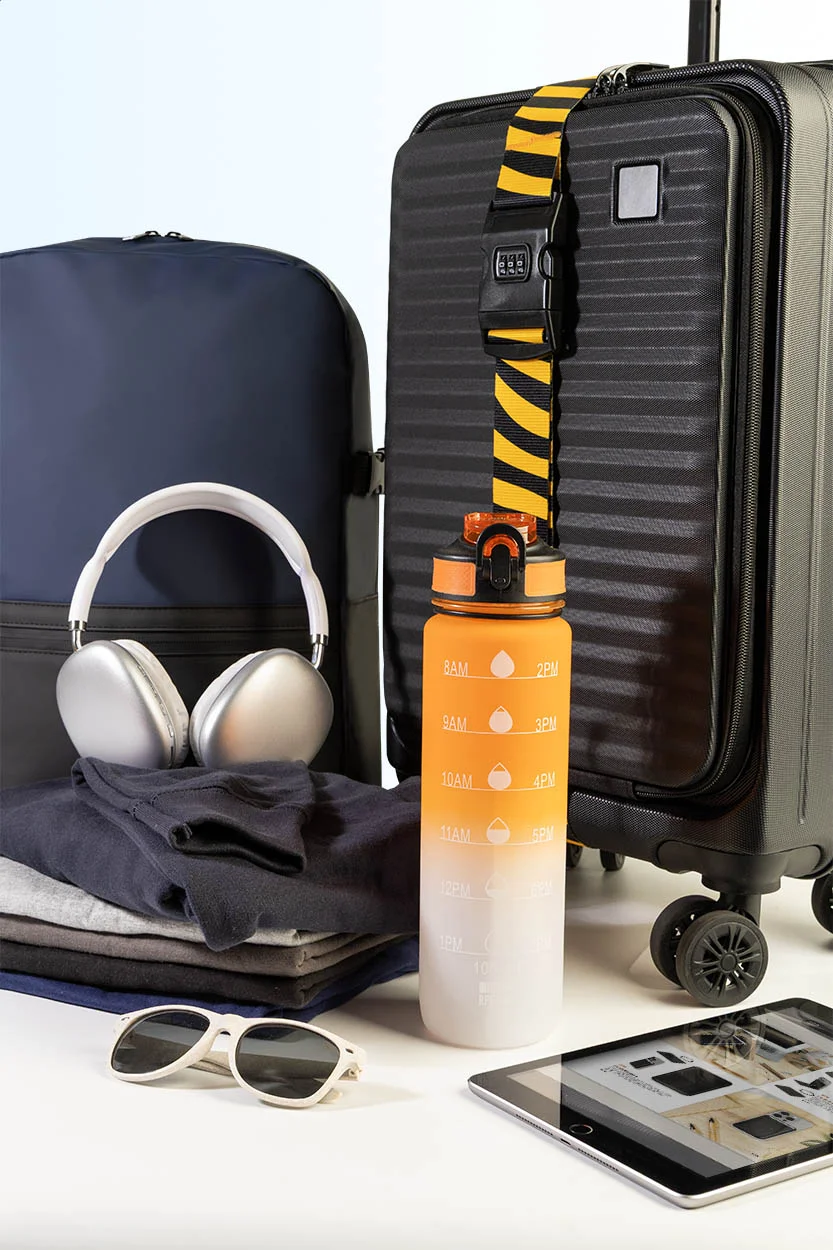 RPET Flasche mit Motivationsanzeige Sipgrade, orange – Bild 5