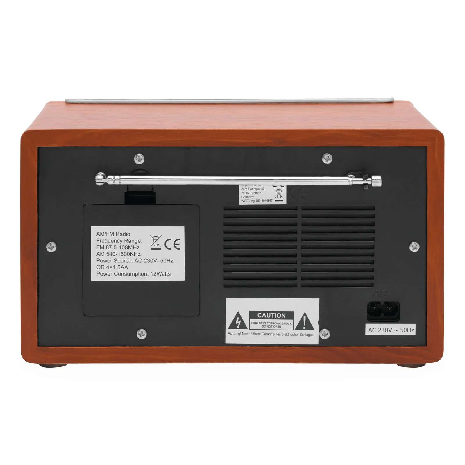CLASSIC - AM/ FM-Radio braun, silber, braun, silber – Bild 4