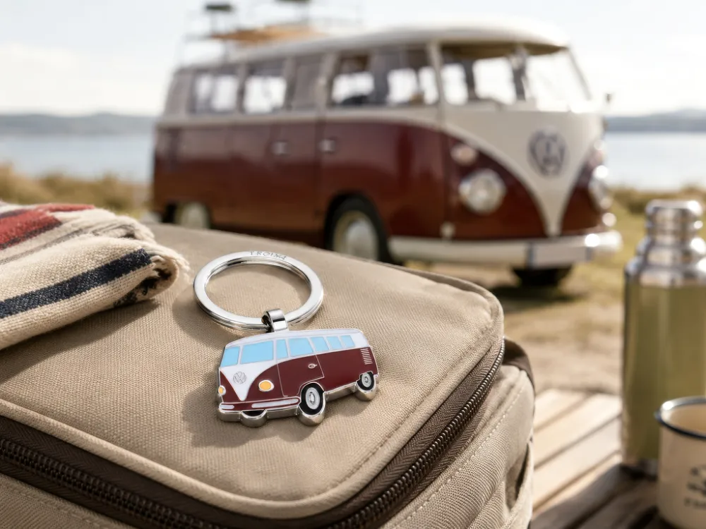 Schlüsselanhänger VW BULLI T1, rot – Bild 4