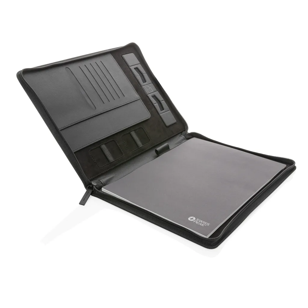 Swiss Peak Heritage RCS rPU A4 Portfolio mit Reißverschluss, schwarz – Bild 2