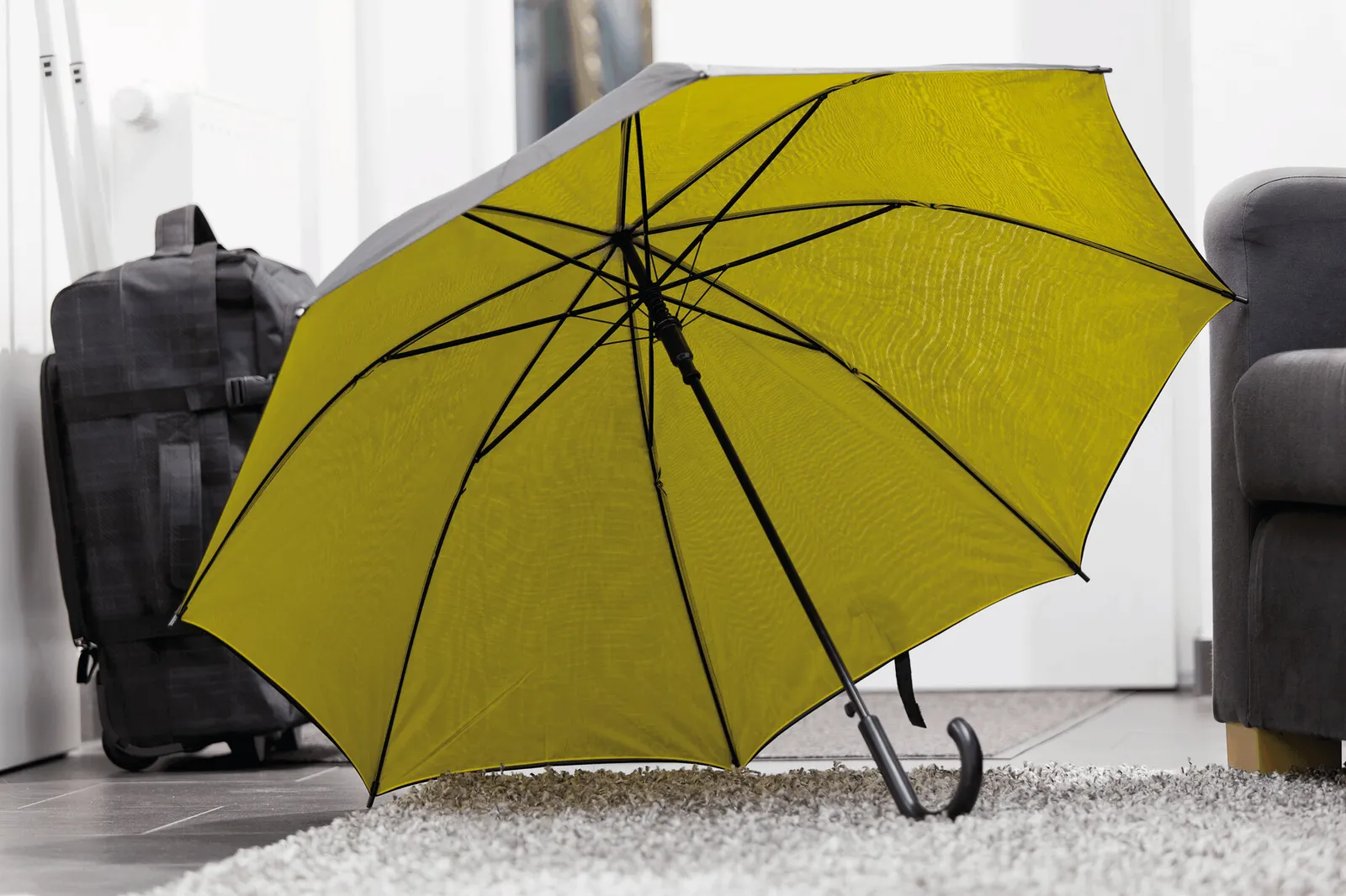 DOUBLY Umbrella, Automatik-Stockschirm, gelb, schwarz – Bild 13