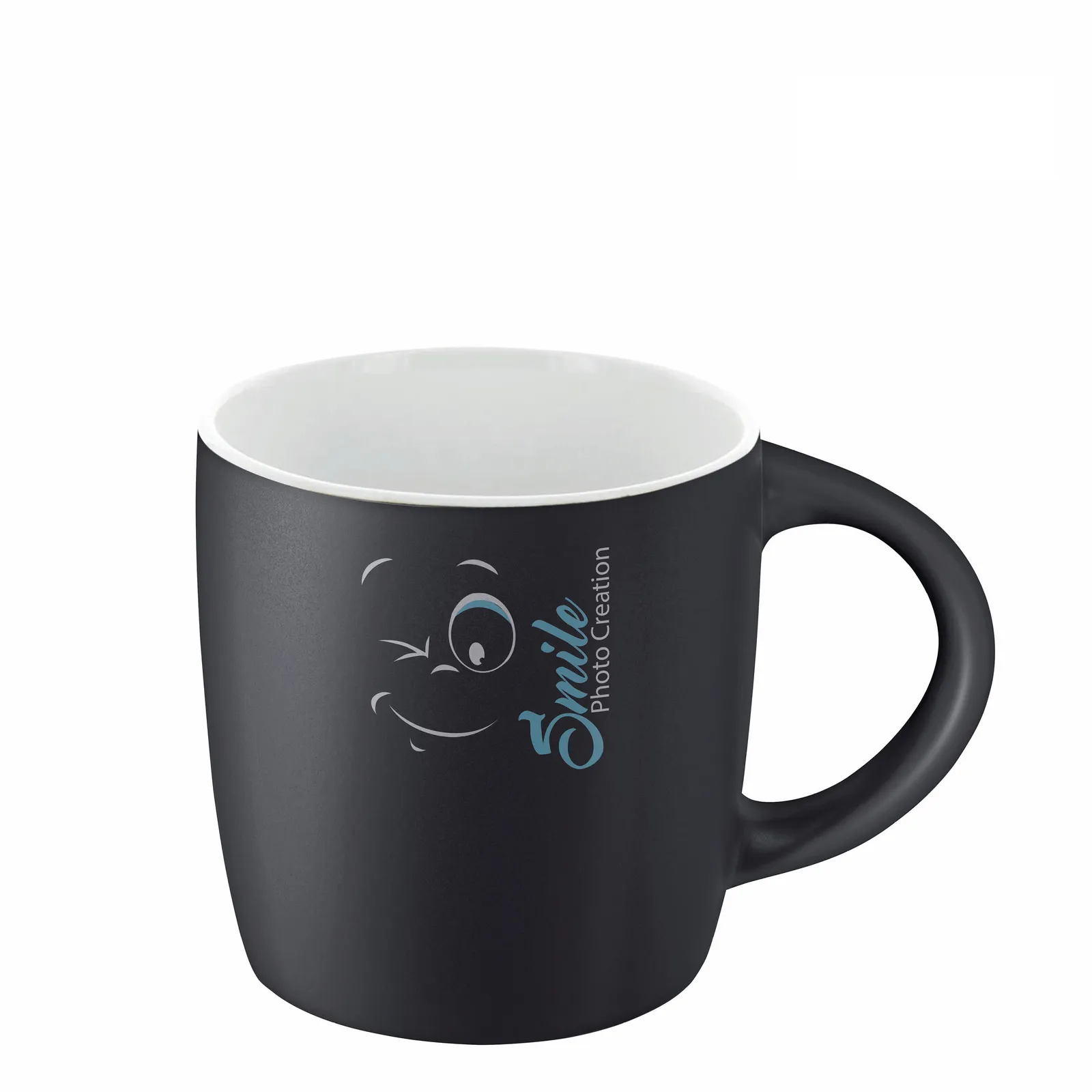 Ennia Black Inside Steinzeugtasse, Weiß – Bild 3