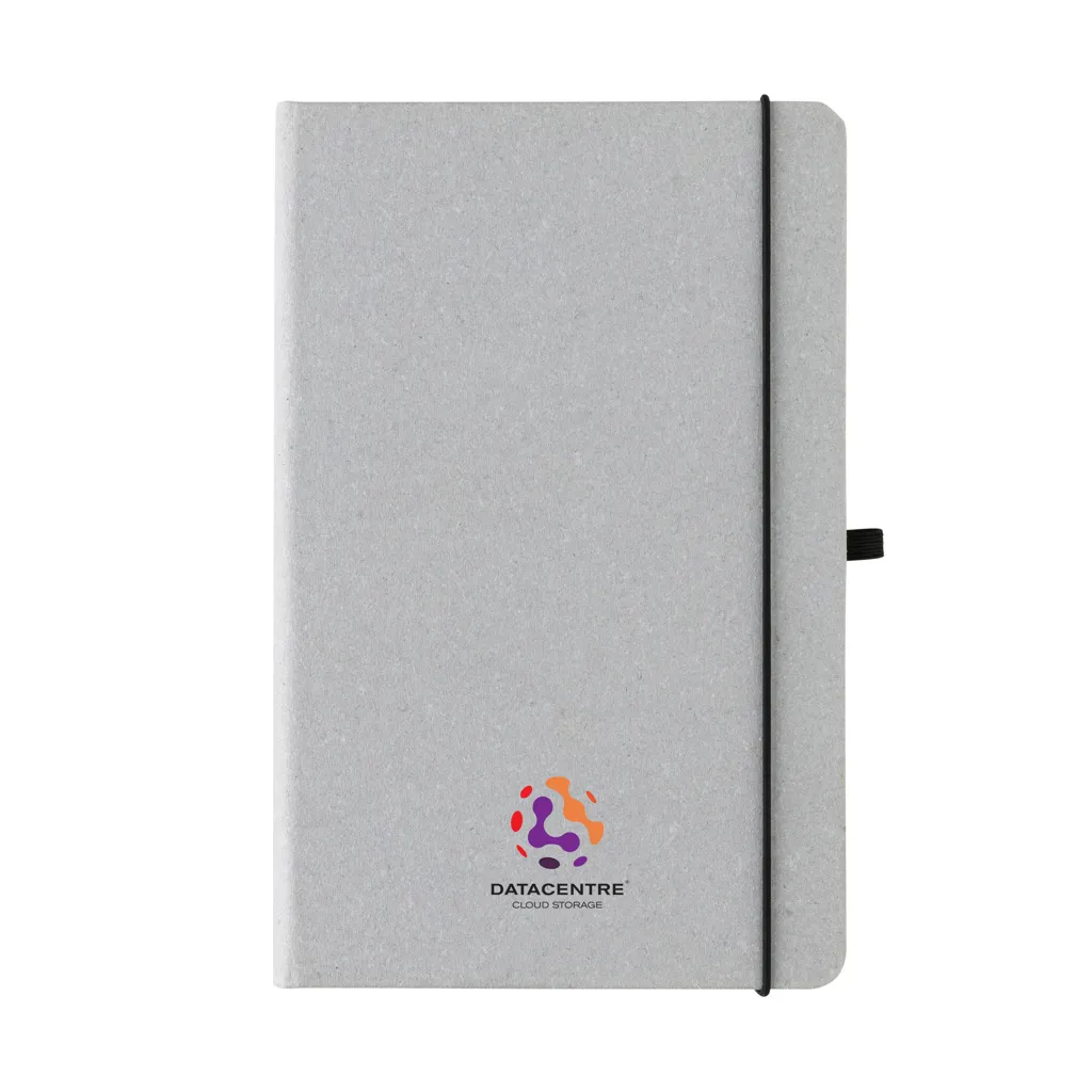 A5 Hardcover Notizbuch aus GRS recyceltem PU, Hellgrau – Bild 6