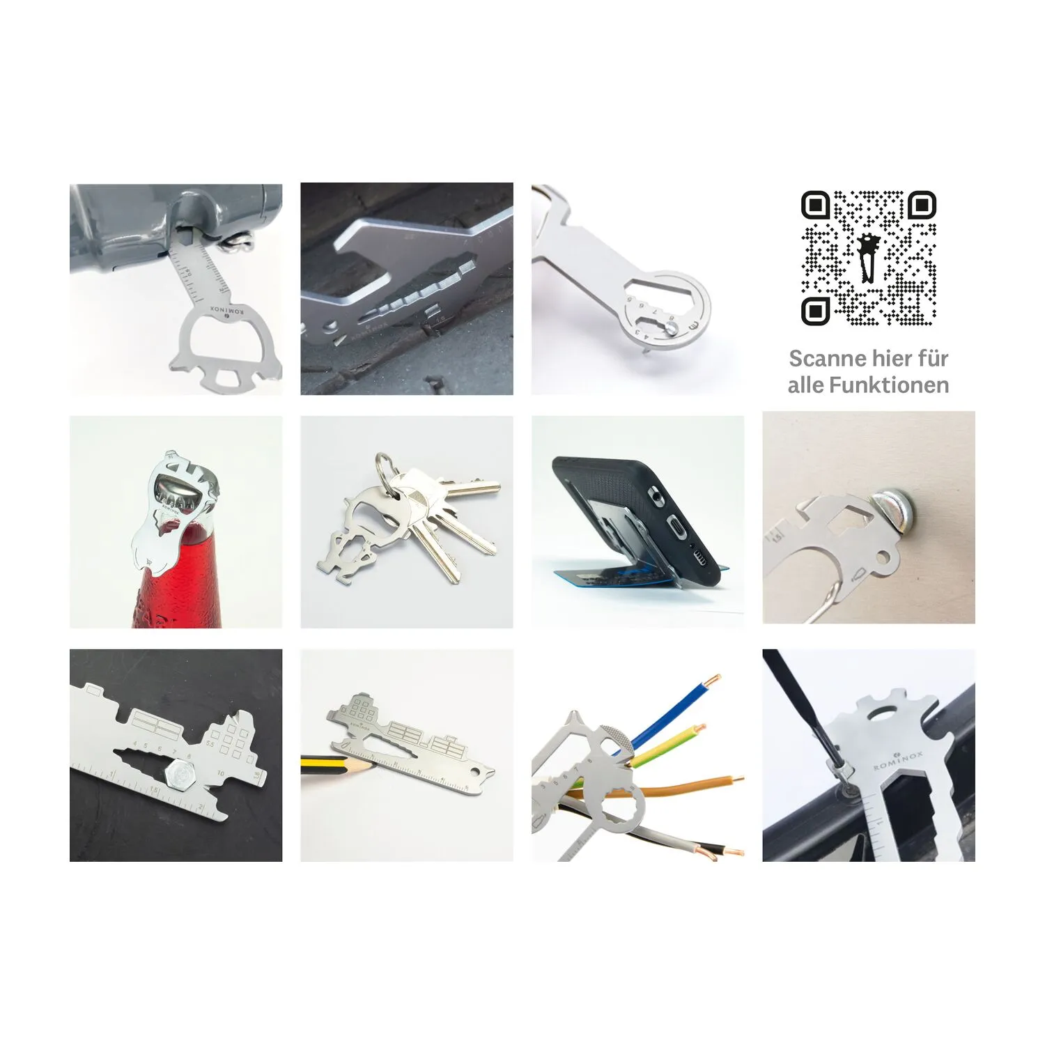 ROMINOX® Key Tool // Bunny - 16 functions (Osterhase), silber – Bild 15
