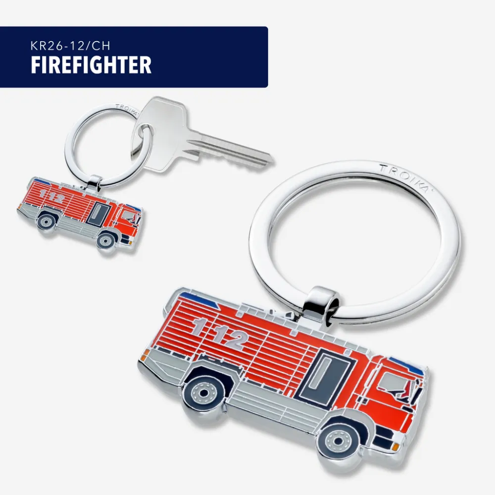 Schlüsselanhänger FIREFIGHTER, rot/silberfarben – Bild 3