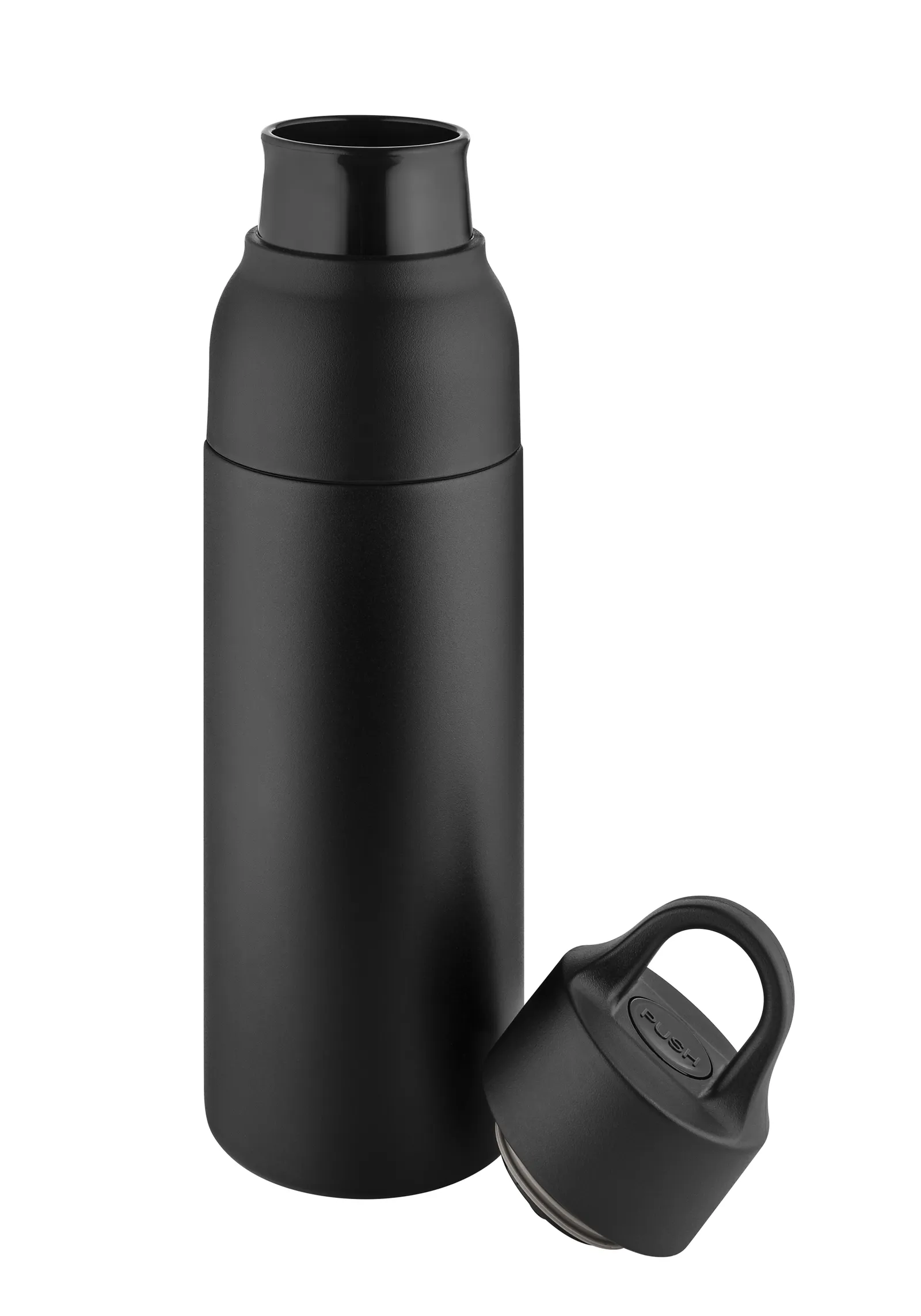 Thermoflasche "OneTouch&Go" schwarz, schwarz – Bild 2