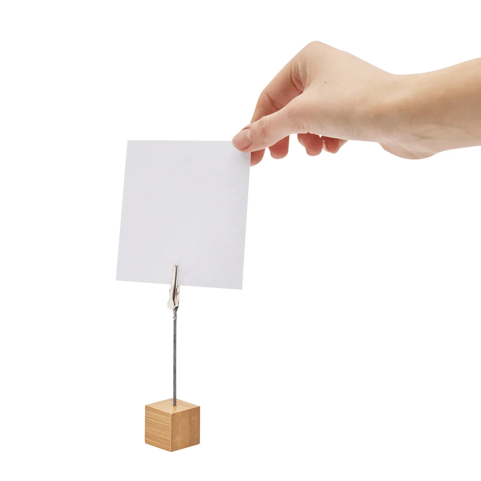 CUBE - Memohalter braun, silber, braun, silber – Bild 3