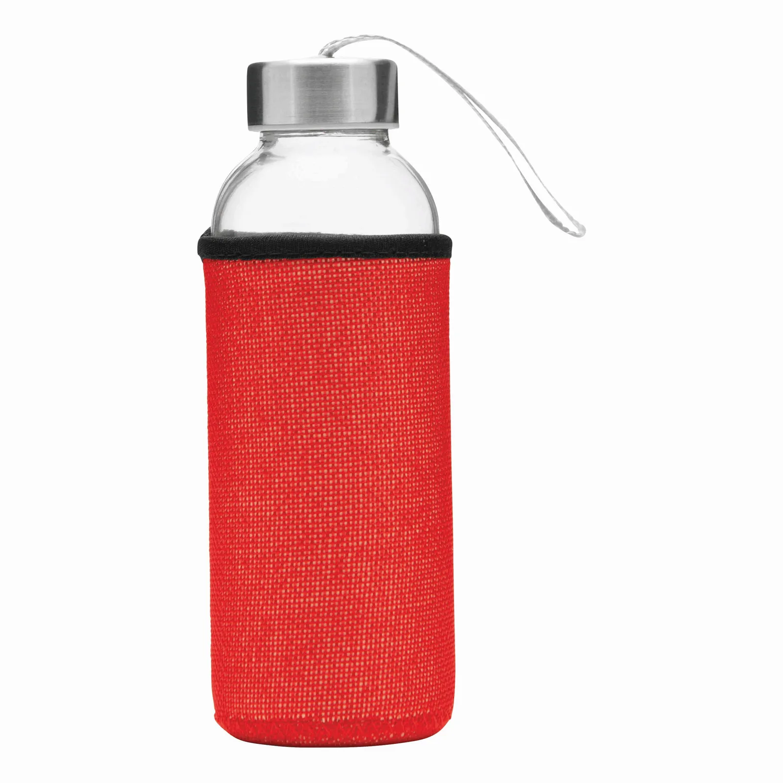 TAKE JUTY - Glas-Trinkflasche, rot – Bild 2