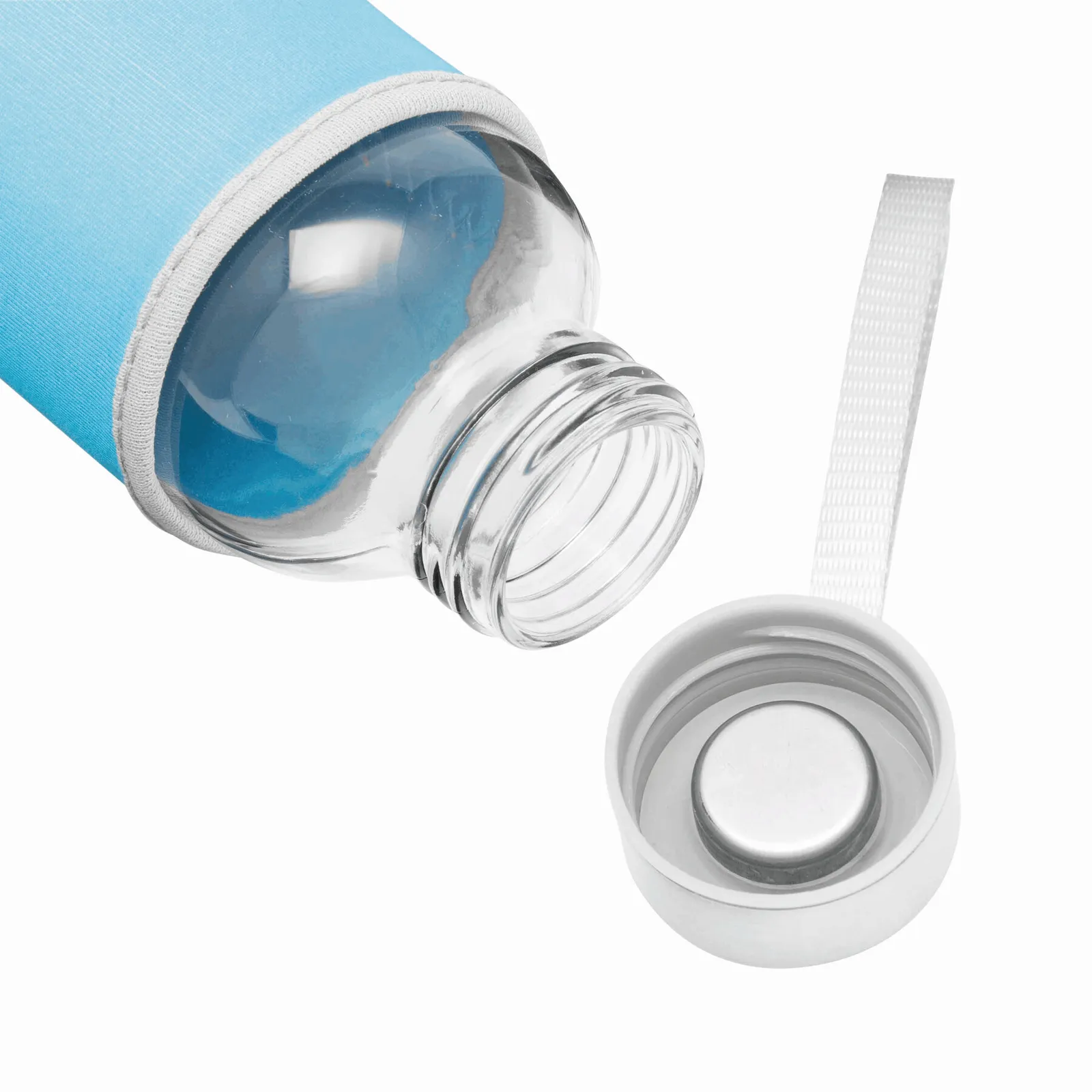 TAKE WELL - Glas-Flasche, himmelblau, transparent – Bild 5