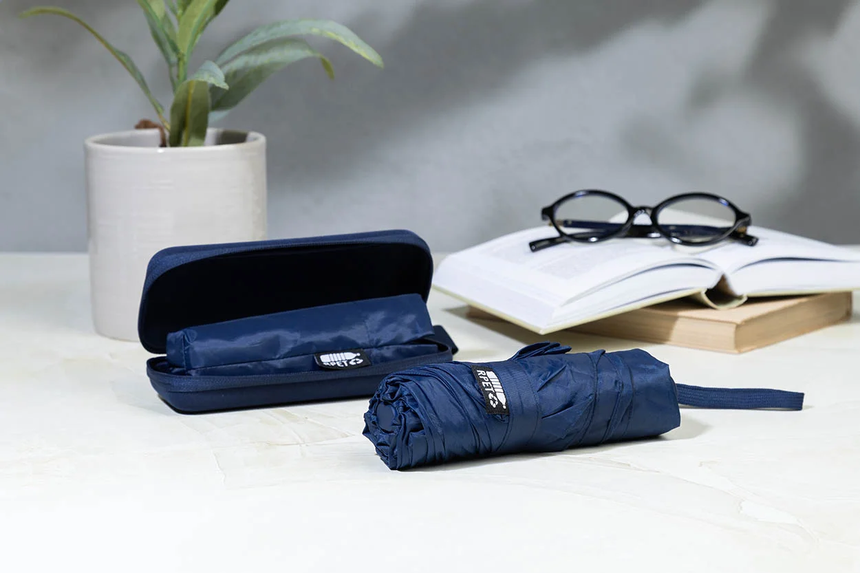 Mini-Taschenschirm Fractus aus RPET, dunkelblau – Bild 5