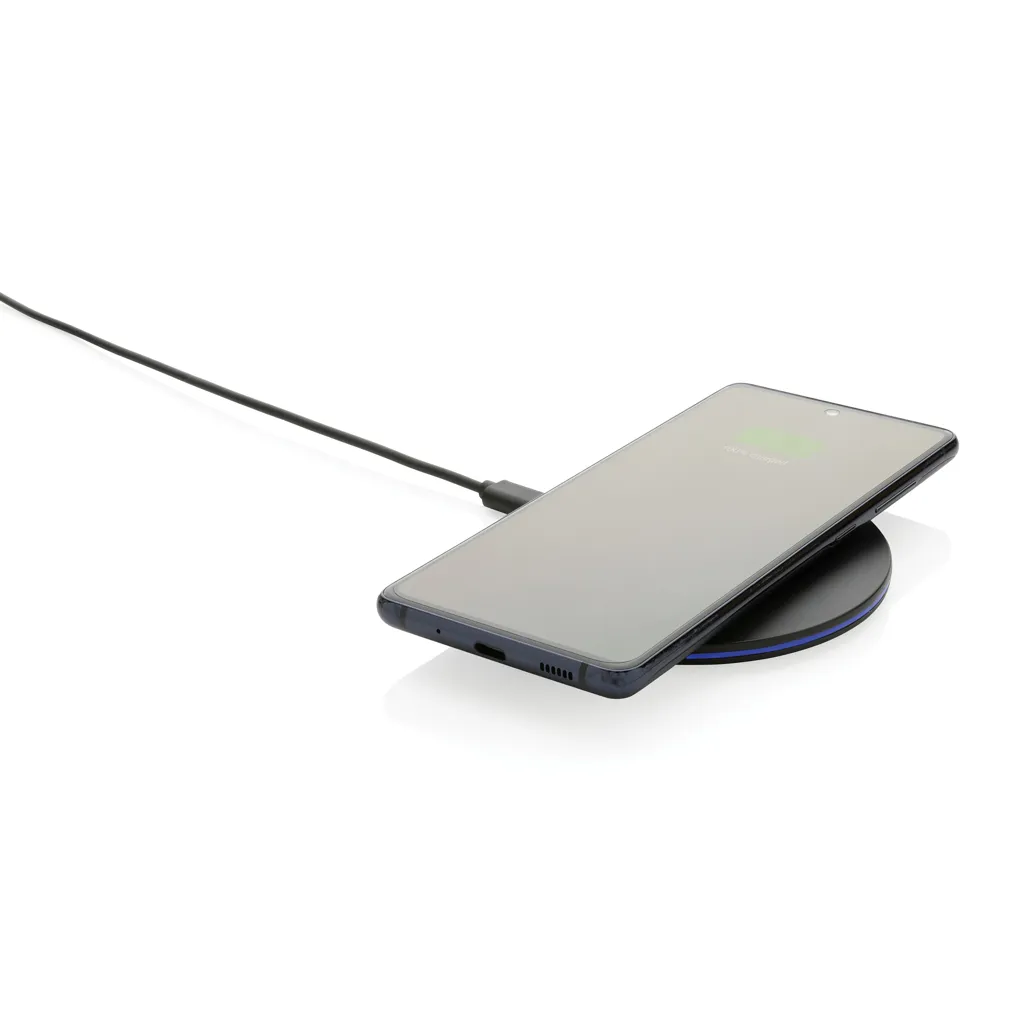 15W-Wireless-Fast-Charger aus recyceltem RCS-Kunststoff, schwarz – Bild 2