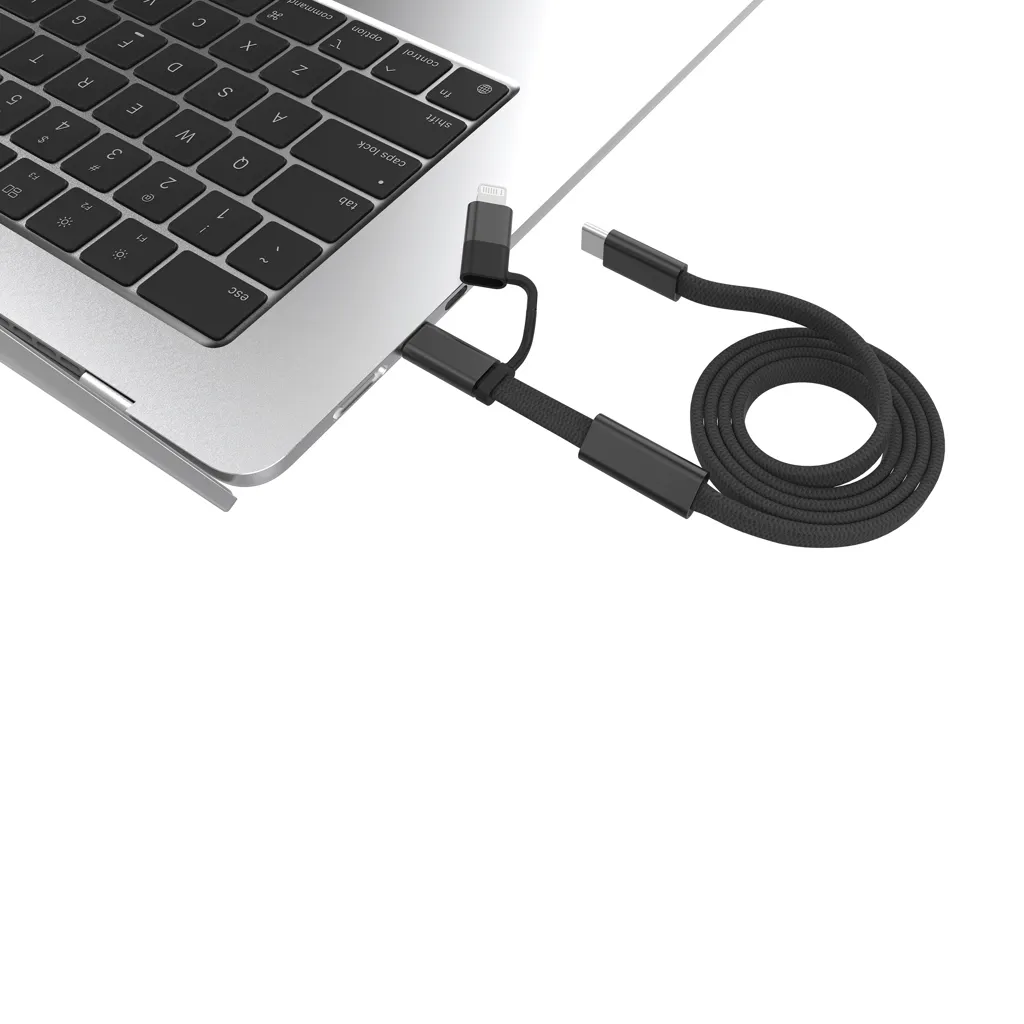 Arc RCS 60W 120cm 2-in-1 Schnellladekabel, schwarz – Bild 3
