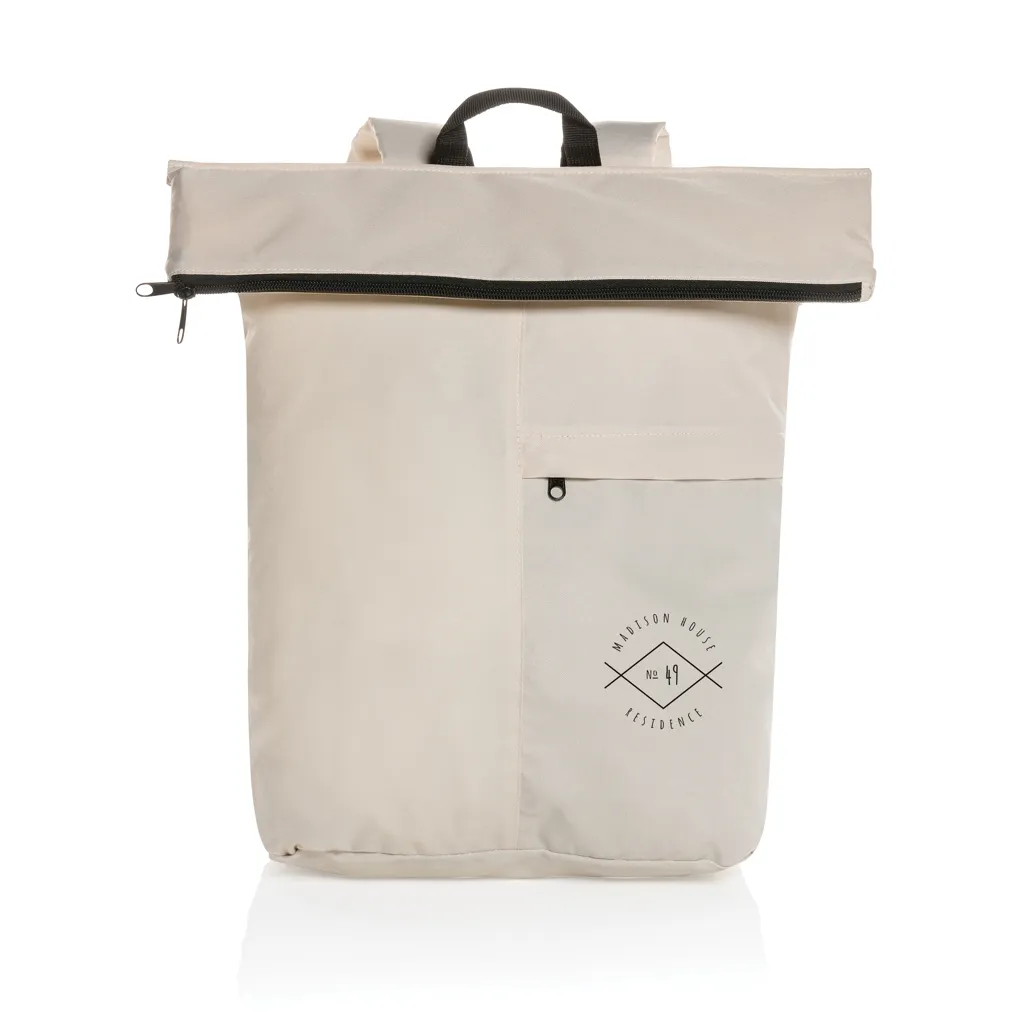 Dillon AWARE™ RPET faltbarer Lightweight-Rucksack, off white – Bild 7