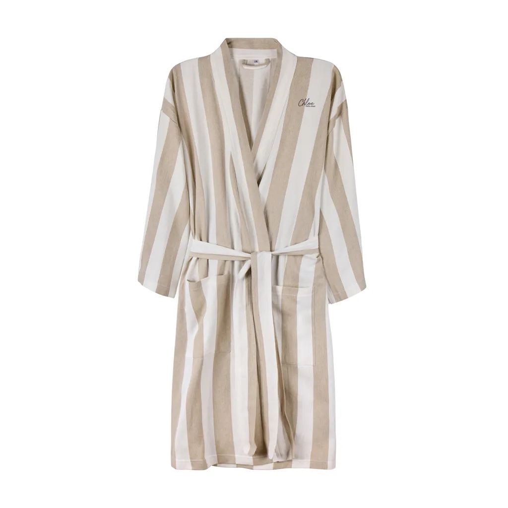 VINGA Ornos GRS Hamam-Bademantel L/XL, beige – Bild 4
