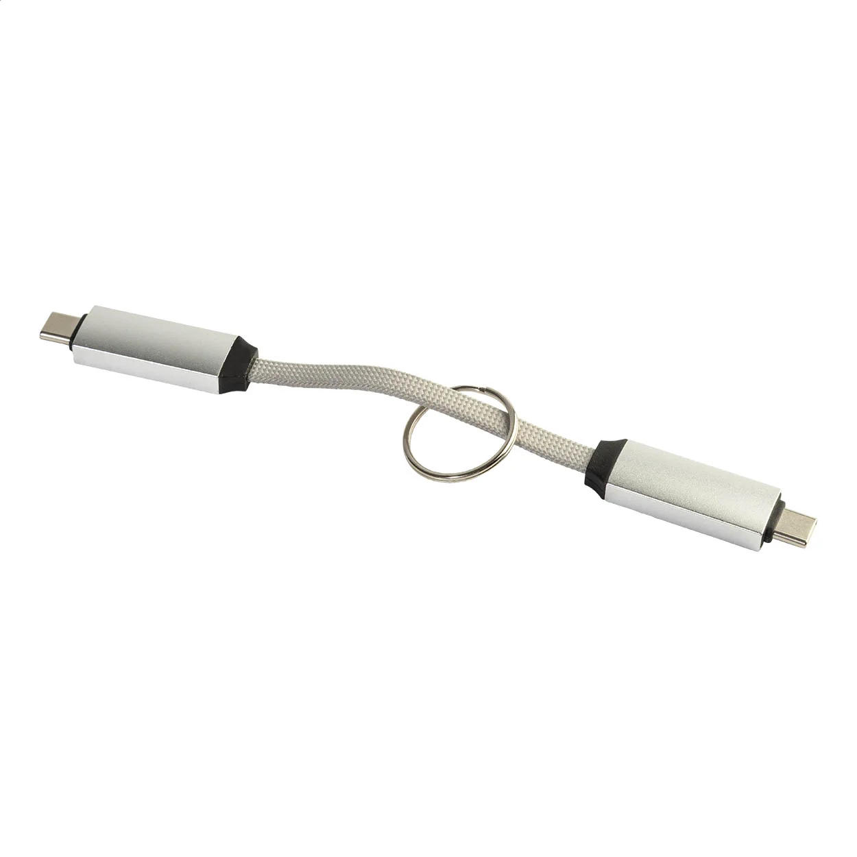 Schlüsselanhänger Keycab mit 60W USB-C-Kabel, silber – Bild 3