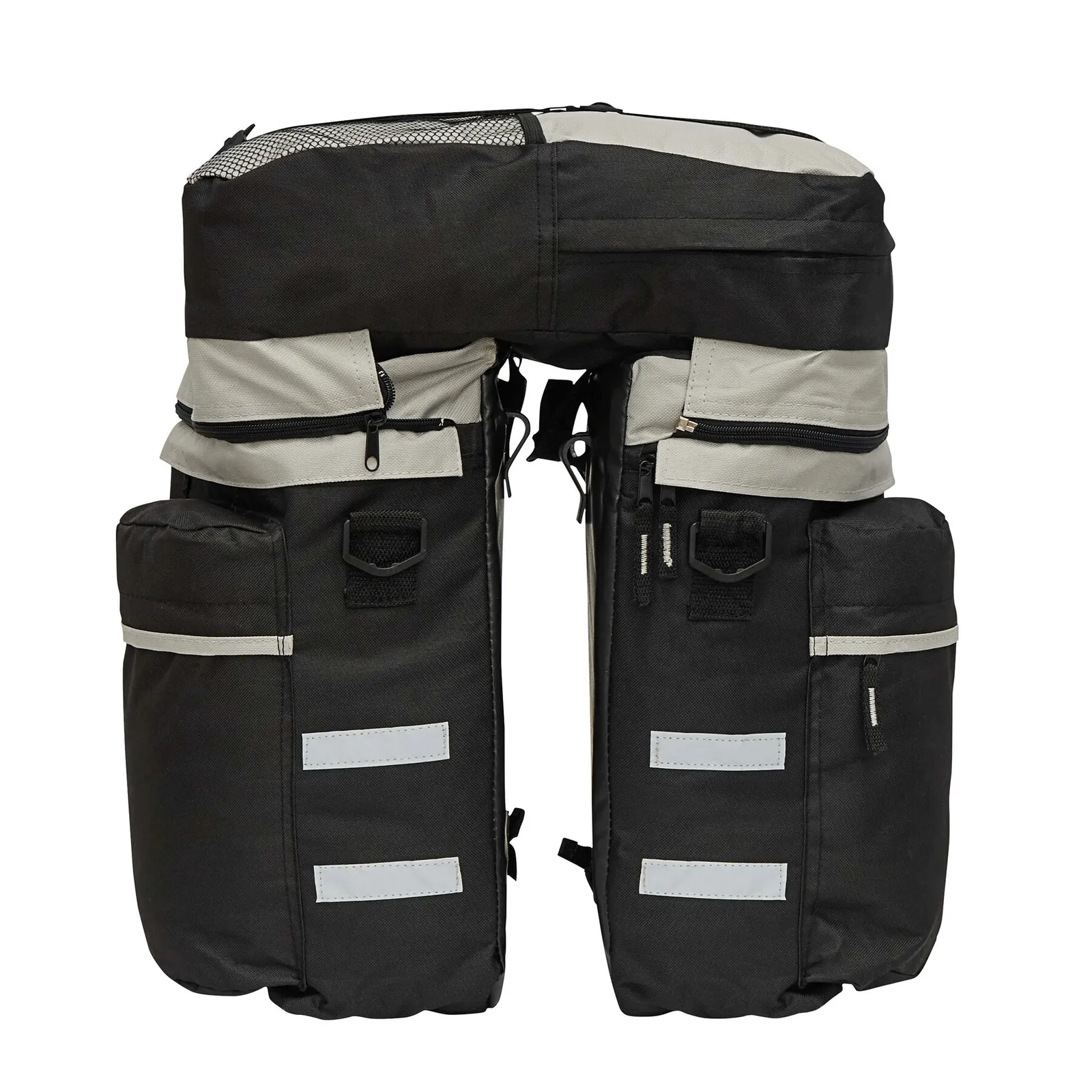 BIKE - Fahrrad-Packtaschenset 3-teilig grau, schwarz, grau, schwarz – Bild 2