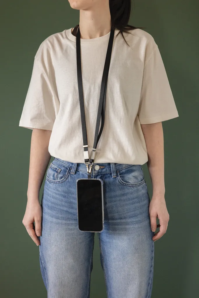 Nivo Crossbody-Handyband aus RCS recyceltem PET, schwarz – Bild 8