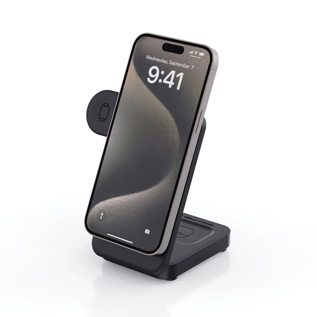 Urban Vitamin Arcadia 15W 3in1 Magnet-Charger aus RCS rABS, schwarz – Bild 6