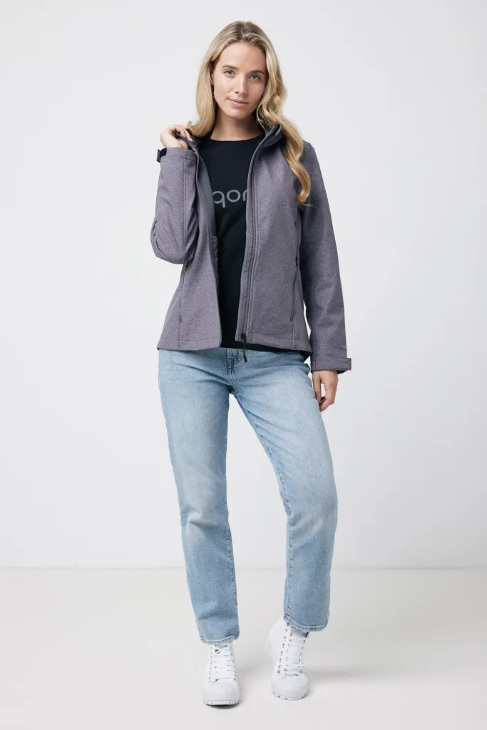 IQONIQ Makalu Damen Softshelljacke aus recyceltem Polyester, vulcano heather grey – Bild 5