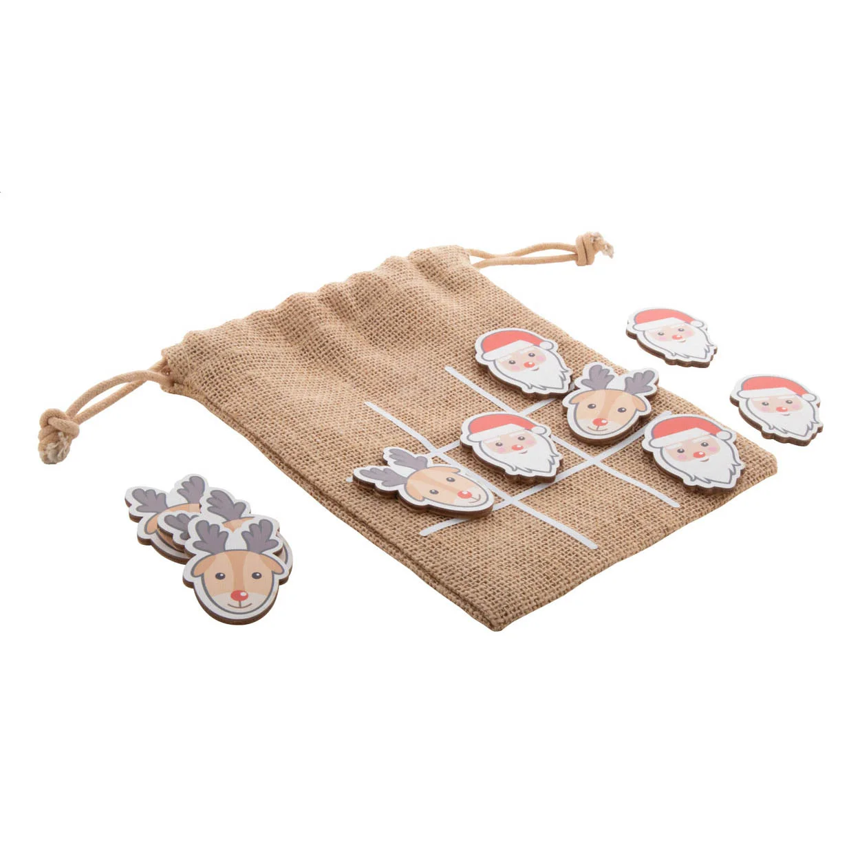 Weihnachtliches Tic-Tac-Toe Weihnachtsmann & Rentier Juxo, natur – Bild 2