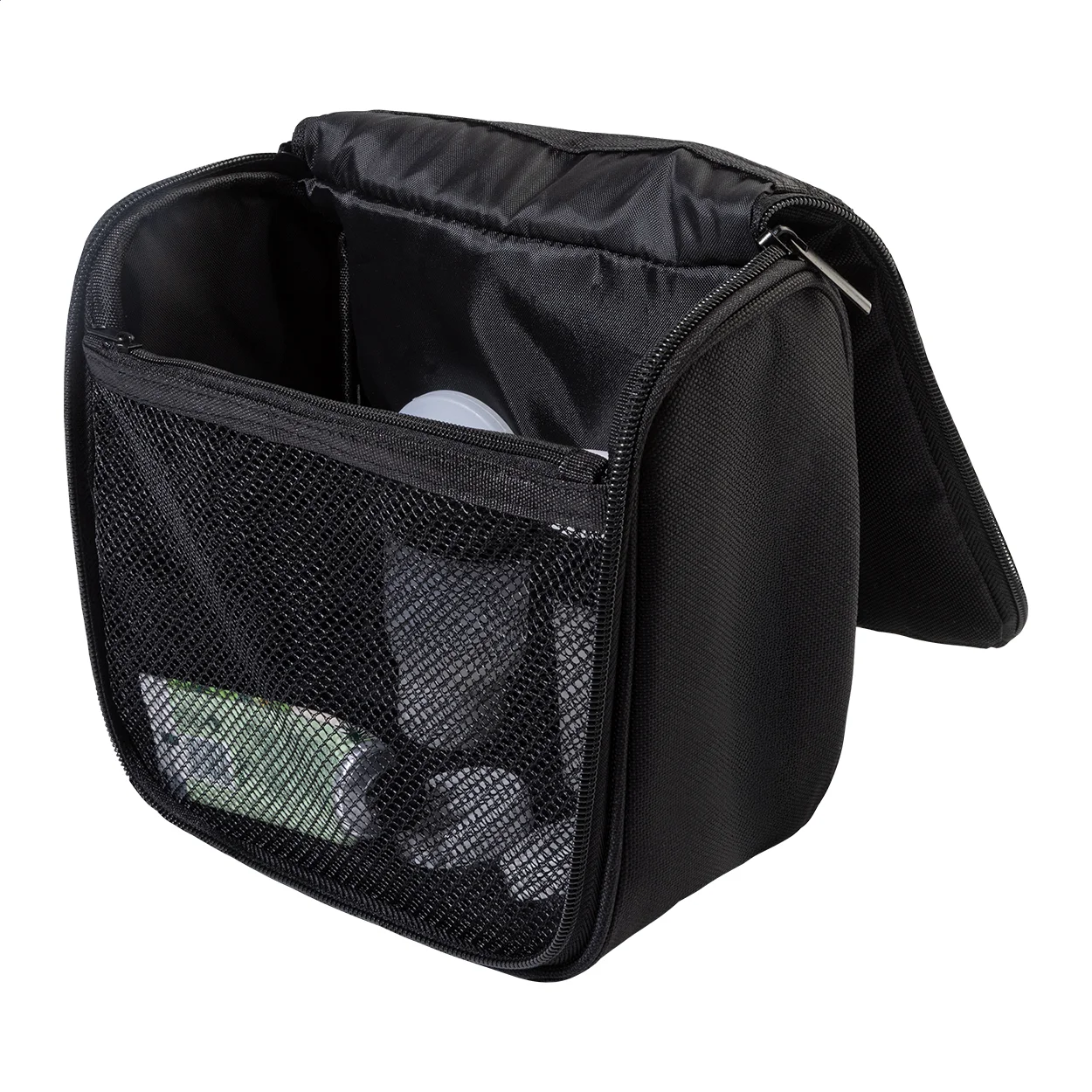 RPET Kosmetiktasche zum Hängen Susity, schwarz – Bild 6