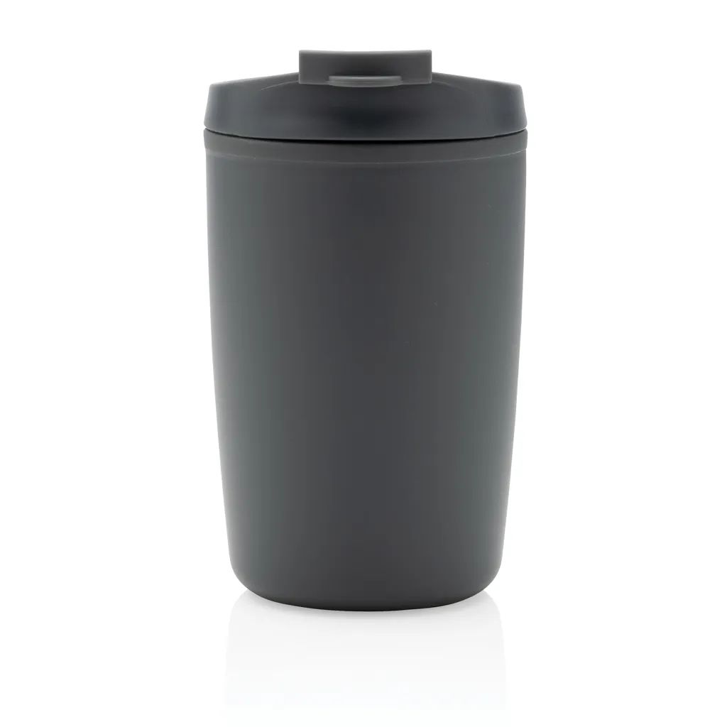GRS recycelter PP-Becher mit Flip-Deckel, grau – Bild 4