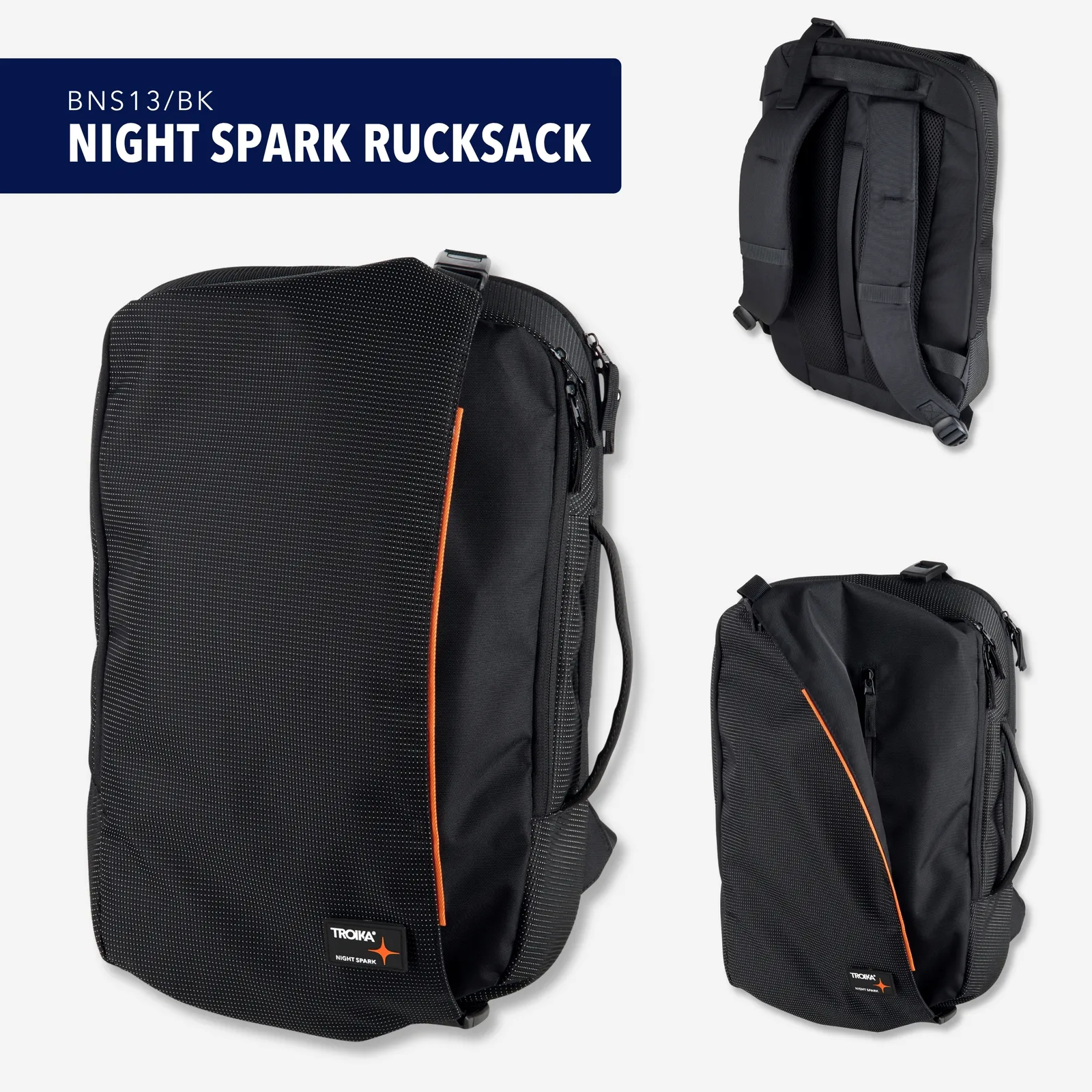 Rucksack NIGHT SPARK RUCKSACK, orange/schwarz – Bild 8