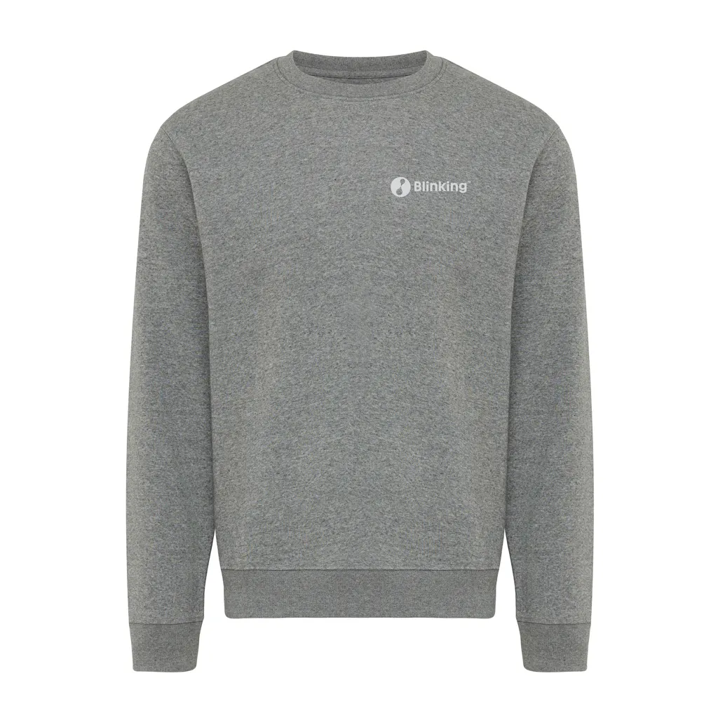 IQONIQ Torla Rundhals-Pullover aus recycelter Baumwolle, light heather anthracite – Bild 4