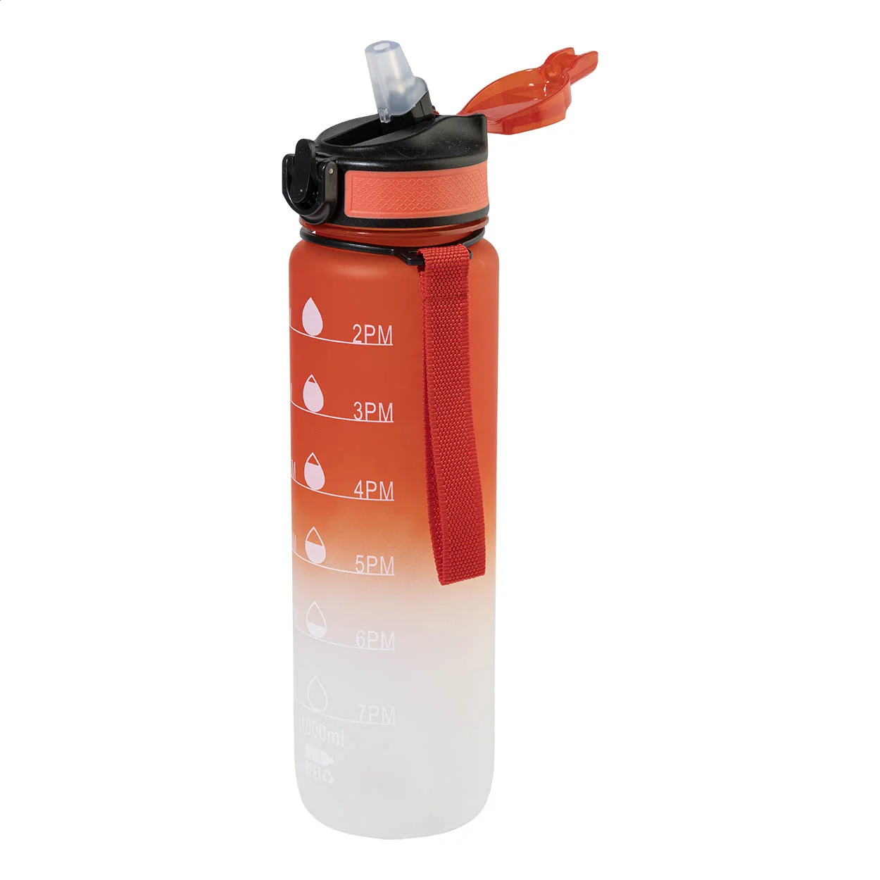 RPET Flasche mit Motivationsanzeige Sipgrade, rot – Bild 3