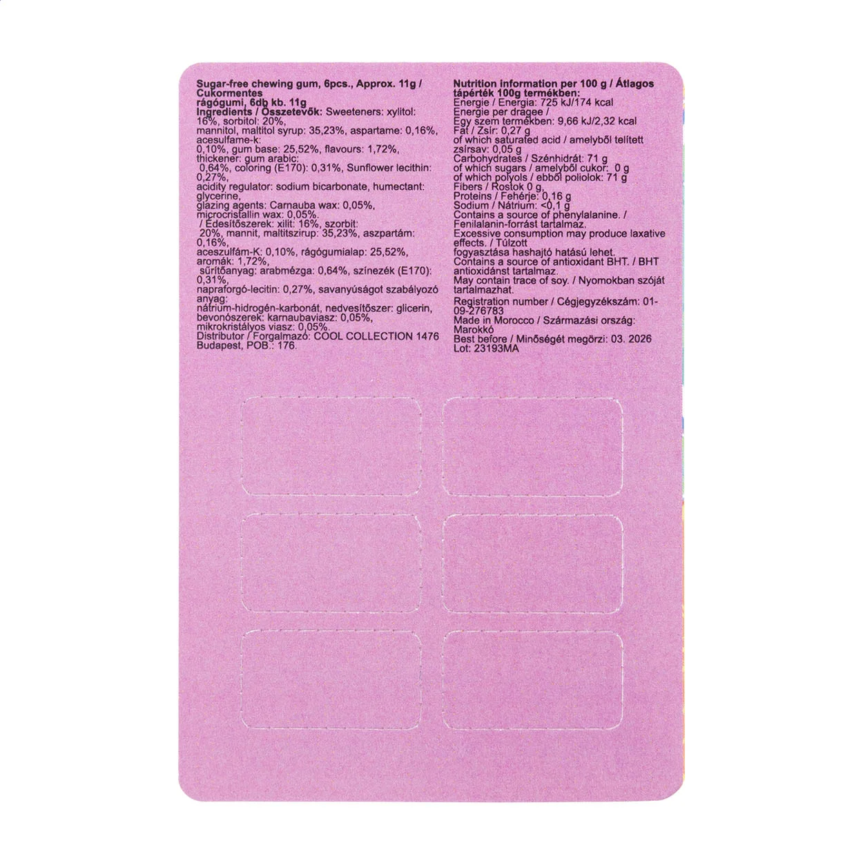 Kaugummi CreaChew Deluxe in individueller Verpackung, weiß – Bild 5