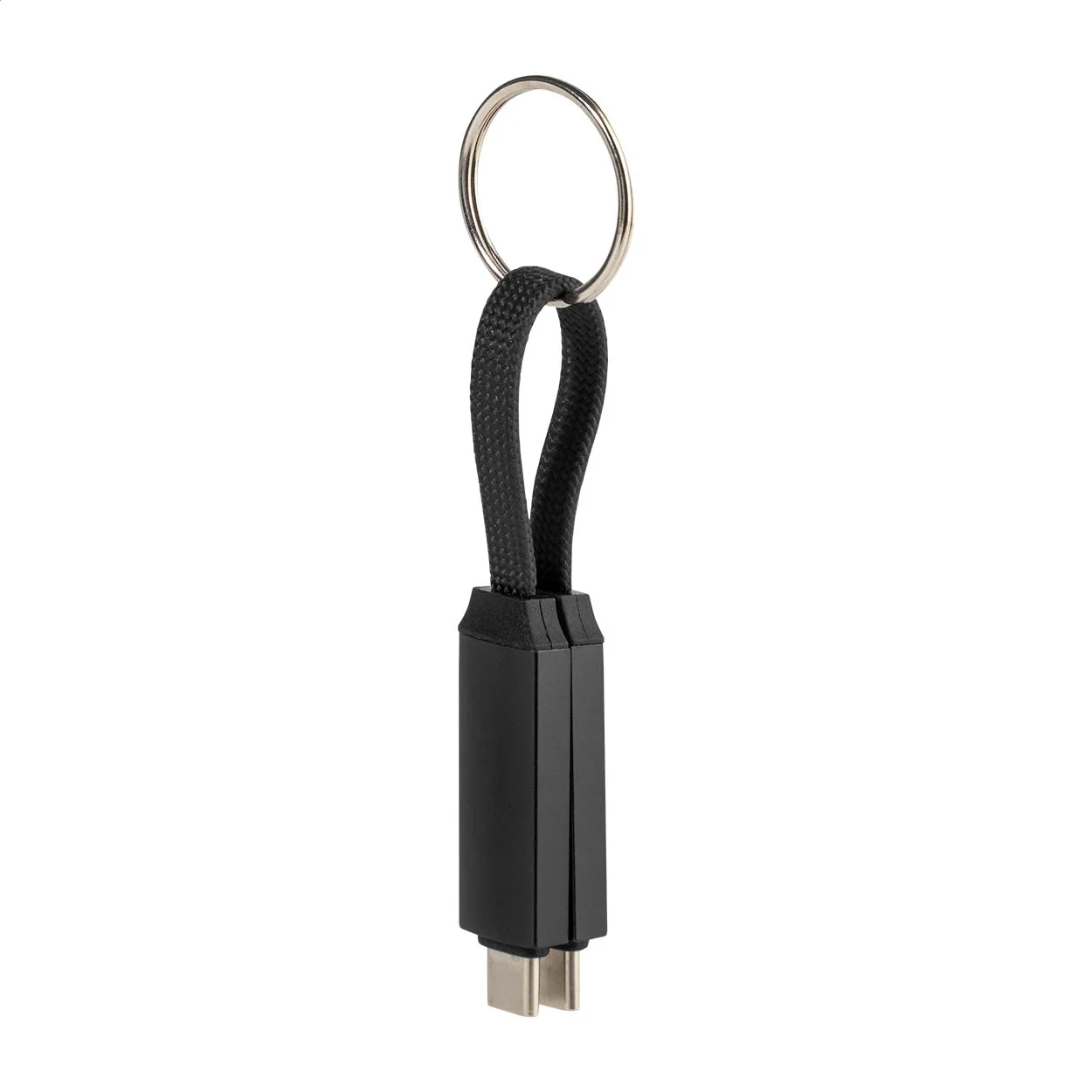 Schlüsselanhänger Keycab mit 60W USB-C-Kabel, schwarz – Bild 3