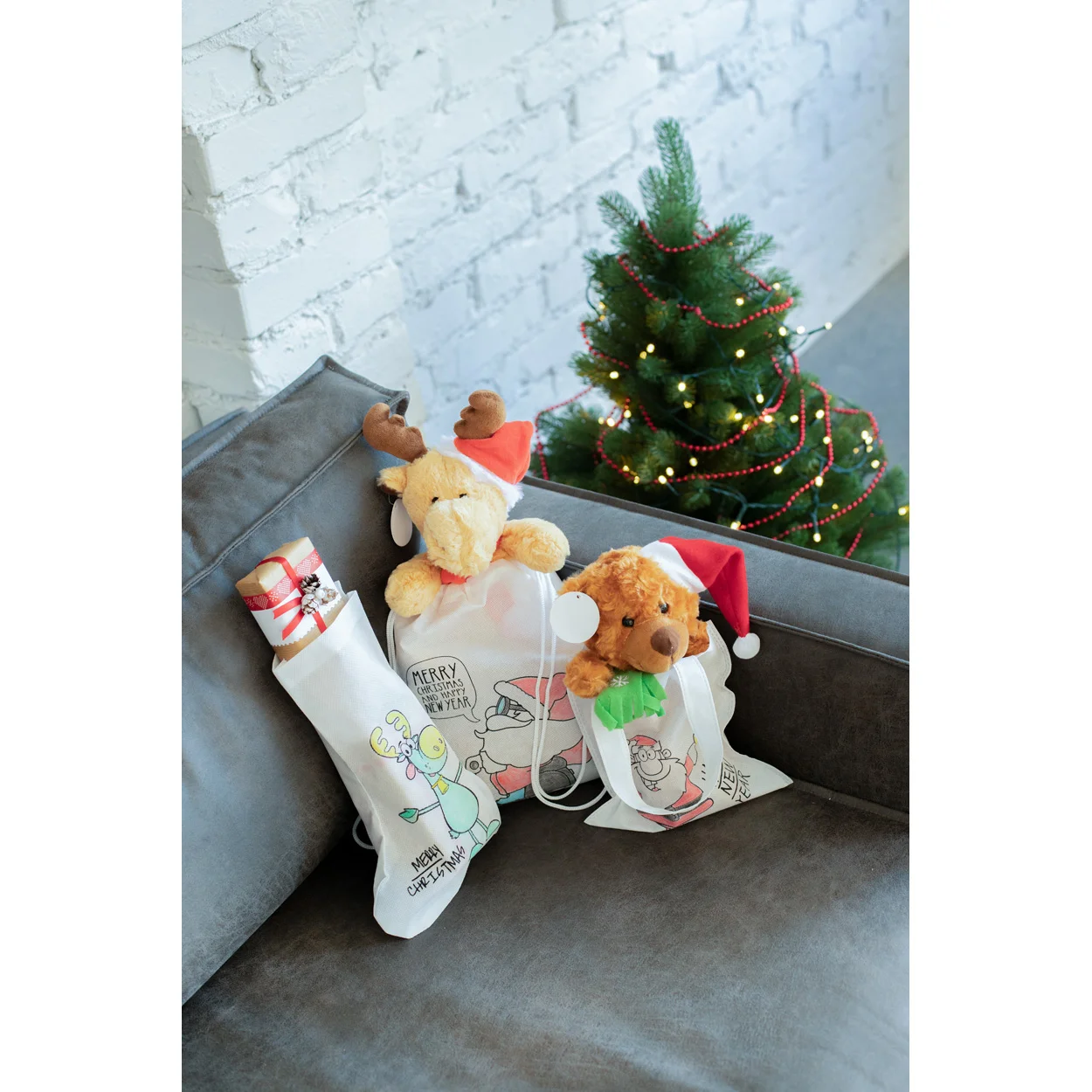 Weihnachtsstrumpf Plicom, weiß, rot – Bild 4