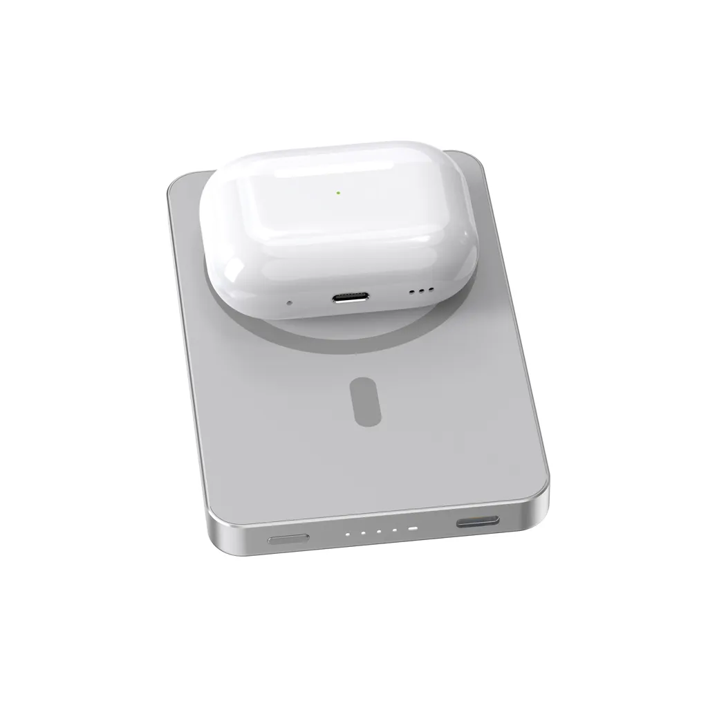 Urban Vitamin Marin 5.000mAh magnet. 15W Wireless Powerbank, silber – Bild 8