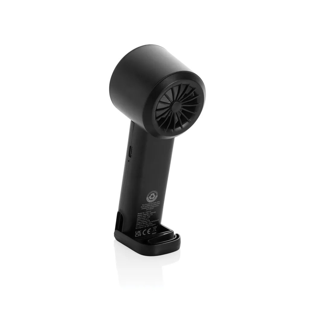 Twist wiederaufladbarer tragbarer Ventilator aus RCS rABS, schwarz – Bild 2