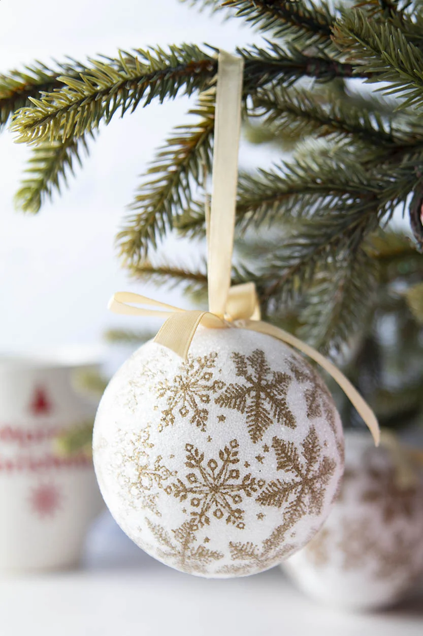 Weihnachtsbaumschmuck Aspelund, gold, weiß – Bild 4