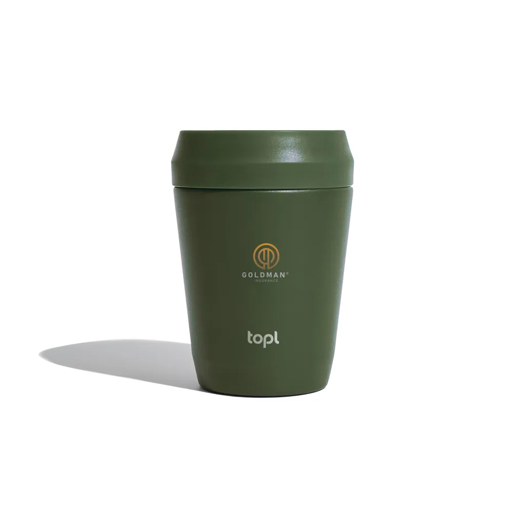 Topl-Trinkbecher aus rec. Stahl mit 360-Grad-Deckel 236ml, grün – Bild 5