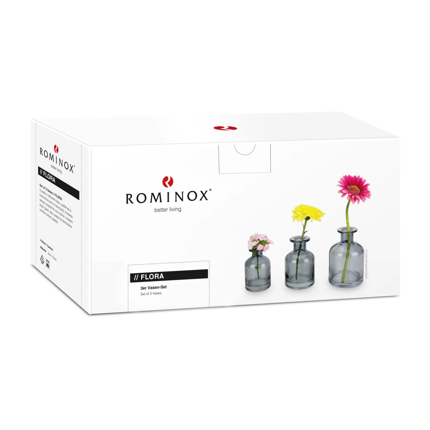 ROMINOX® 3er Vasen-Set // Flora, schwarz – Bild 6