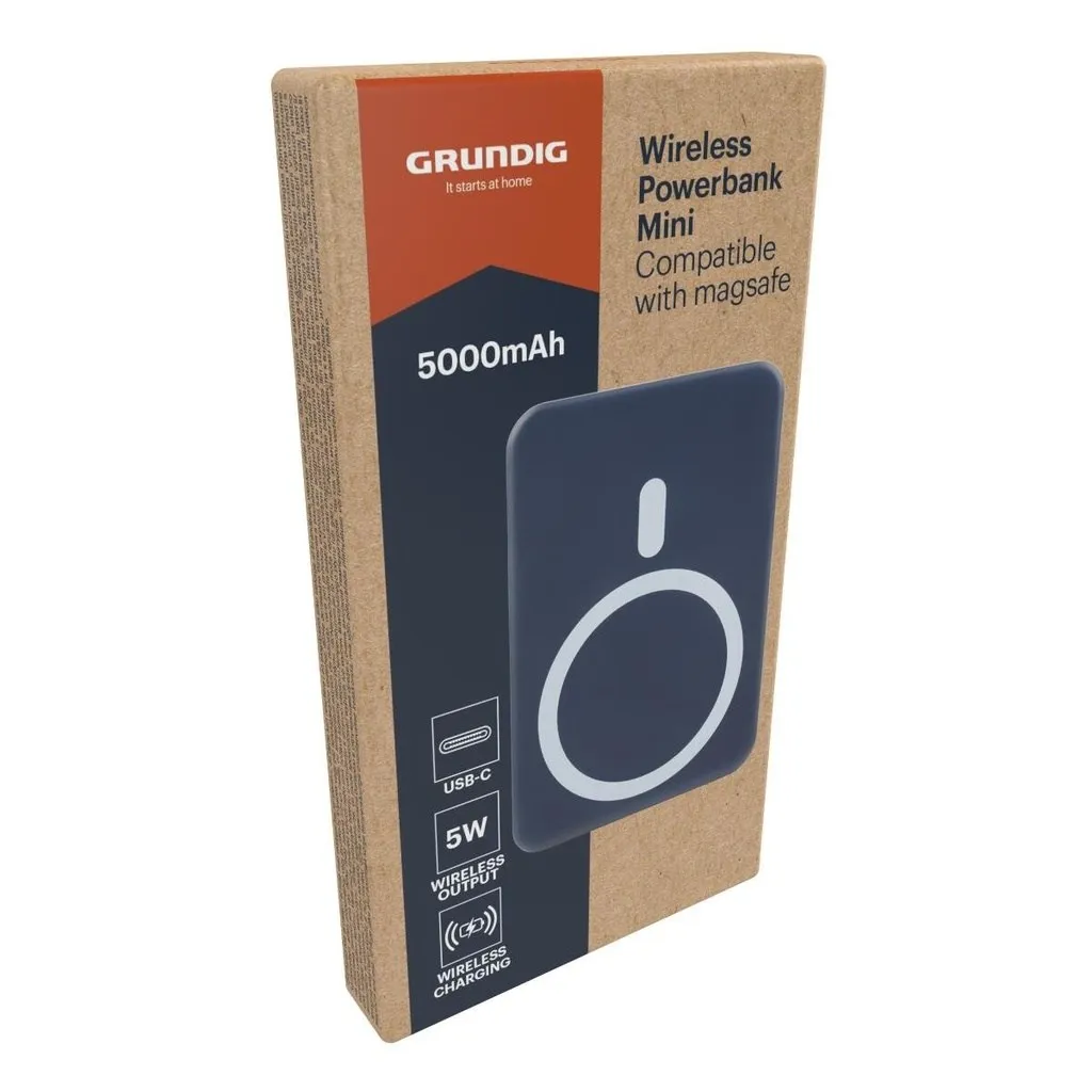 GRUNDIG Kabellose Mini-Powerbank 5000mAh Marineblau, Blau – Bild 3