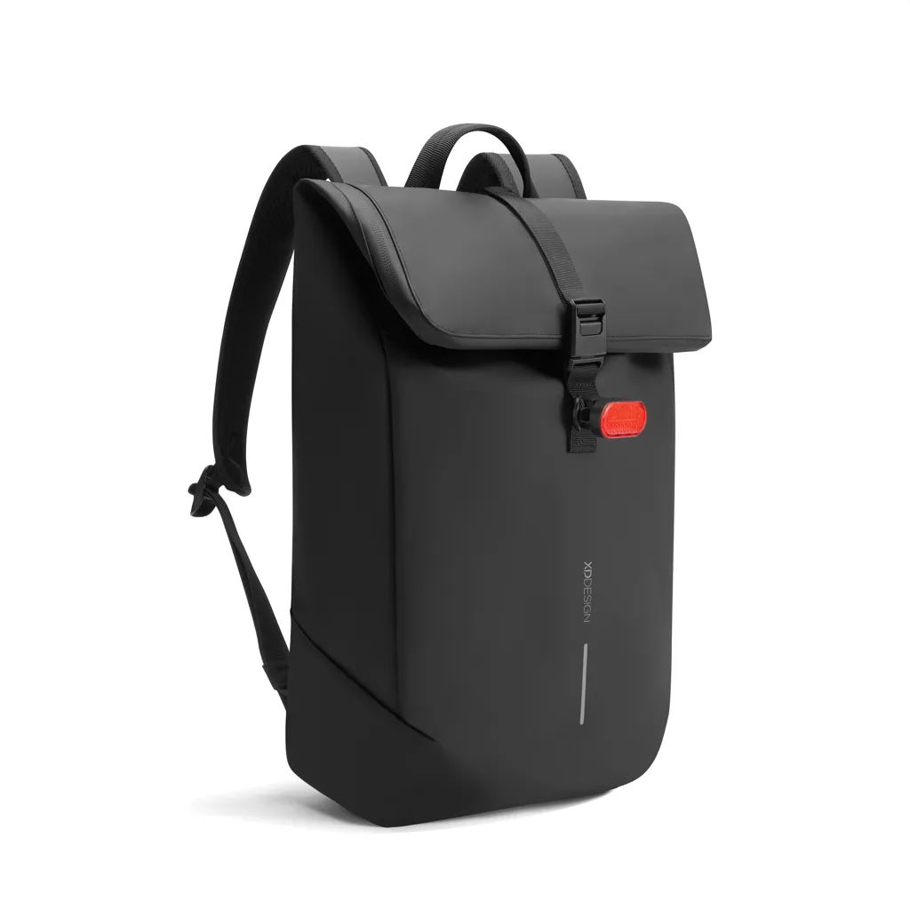 Urban wasserabweisender Flap-Top Rucksack, schwarz – Bild 17