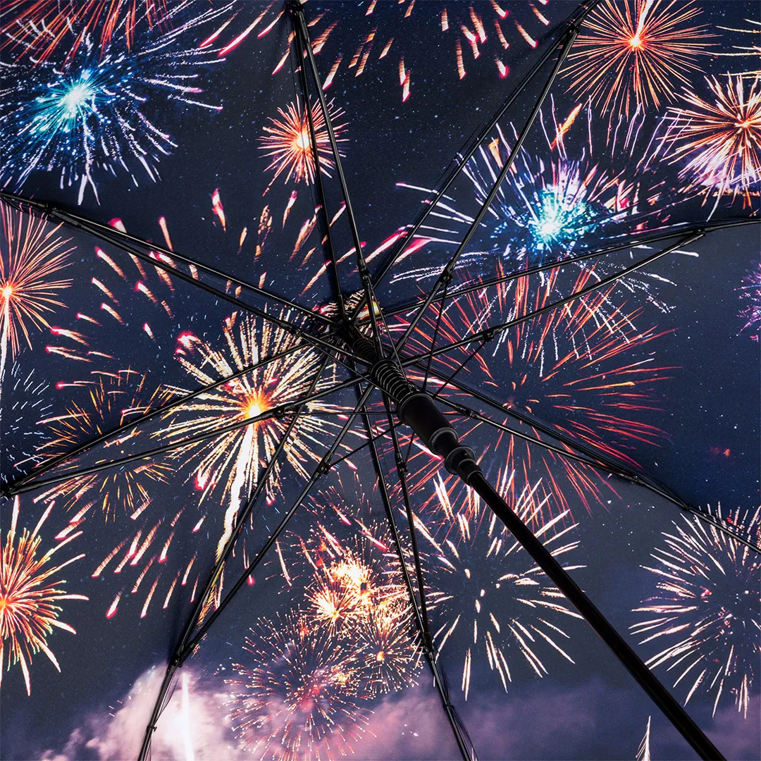 AC-Stockschirm FARE® Impressions, schwarz/feuerwerk-design – Bild 6