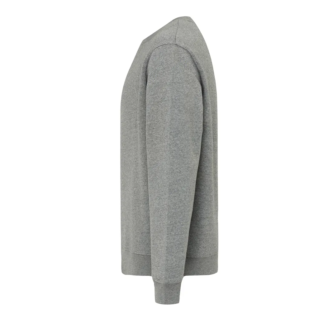 IQONIQ Torla Rundhals-Pullover aus recycelter Baumwolle, light heather anthracite – Bild 3