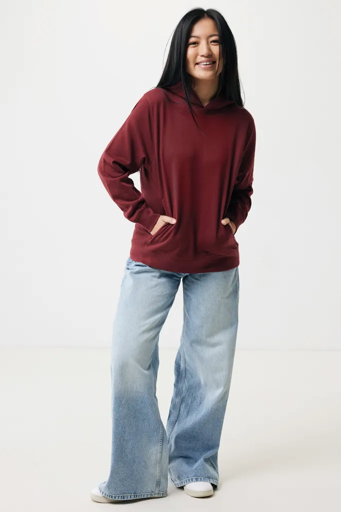 IQONIQ Yengo Hoodie mit Seitentaschen aus rec. Baumwolle, burgunderrot – Bild 4