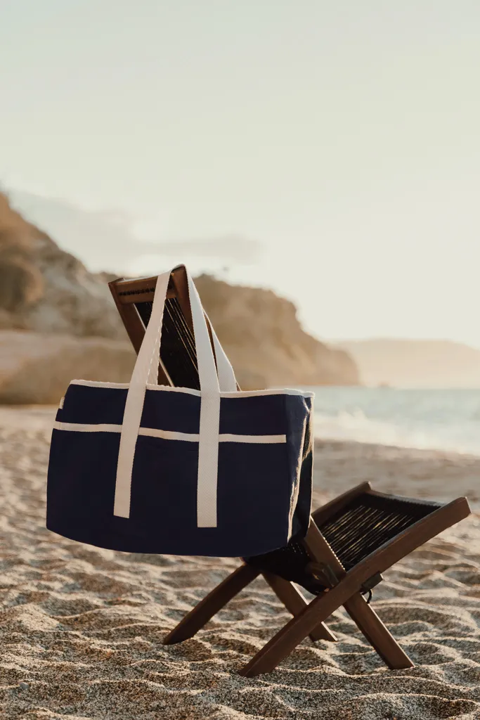 VINGA Volonne AWARE™ Strandtasche aus recyceltem Canvas, blau – Bild 8
