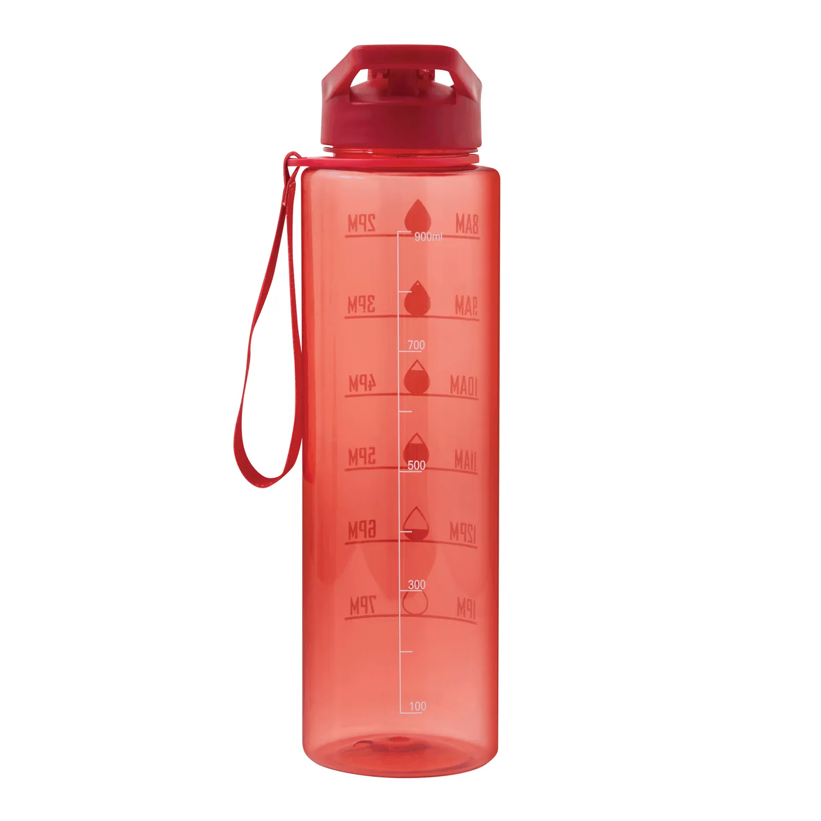AQUA LEVEL - Sport-Trinkflasche, rot – Bild 3