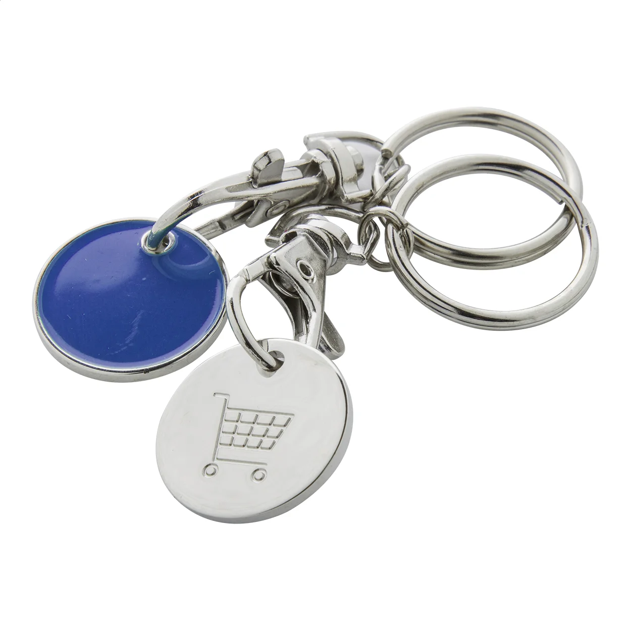 Schlüsselanhänger Eurocoin mit Einkaufswagen-Chip, blau – Bild 3