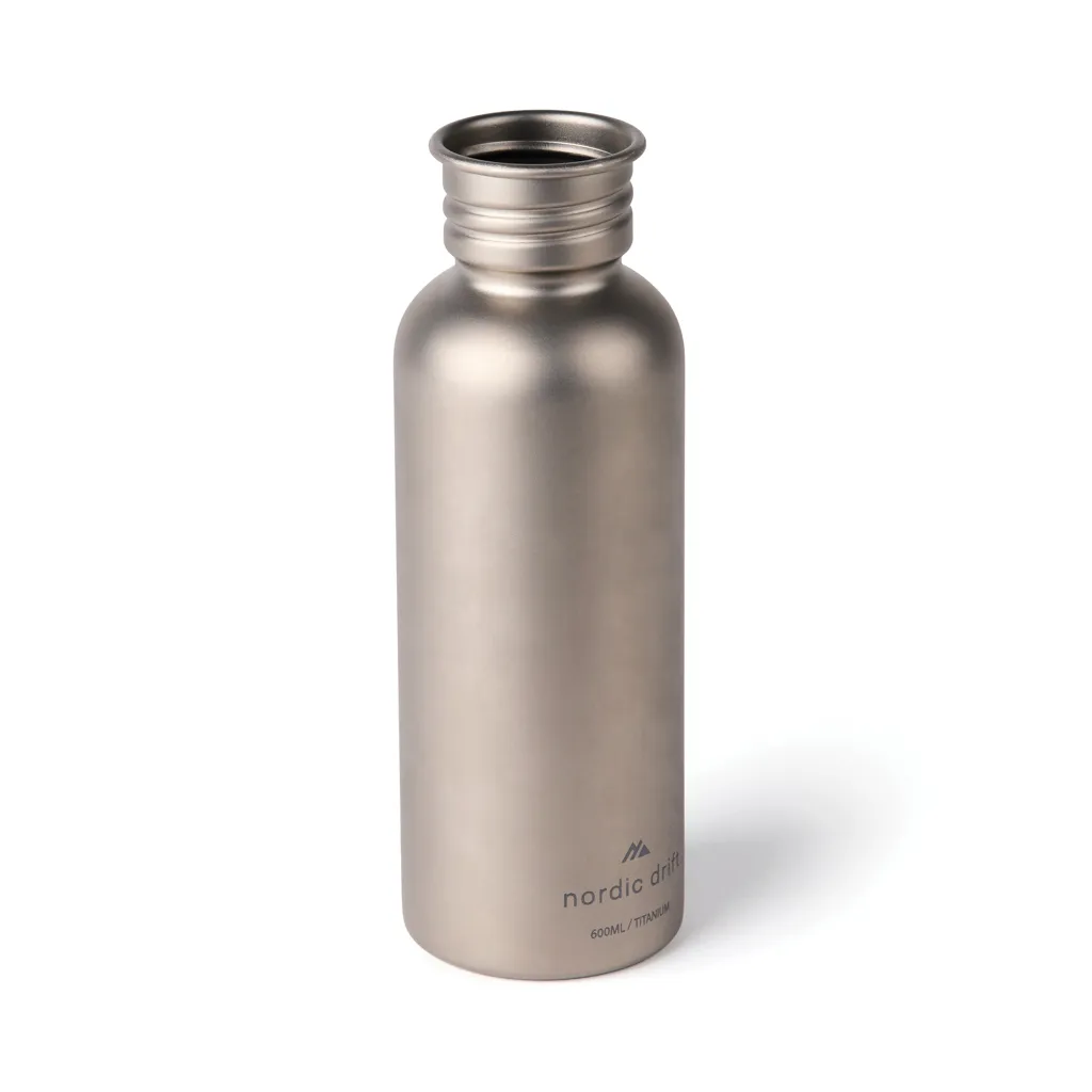 Nordic Drift Trail Ultraleichte Titan-Wasserflasche 600ml, silber – Bild 4