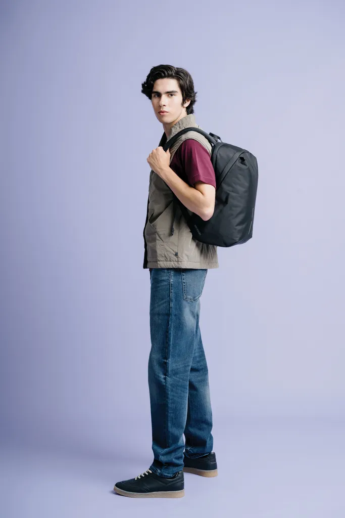 Bobby Soft, Anti-Diebstahl-Rucksack, schwarz – Bild 12