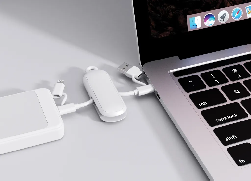 Urban Vitamin Dublin 100W 4-in-1-Kabel am Schlüsselanhänger, weiß – Bild 9