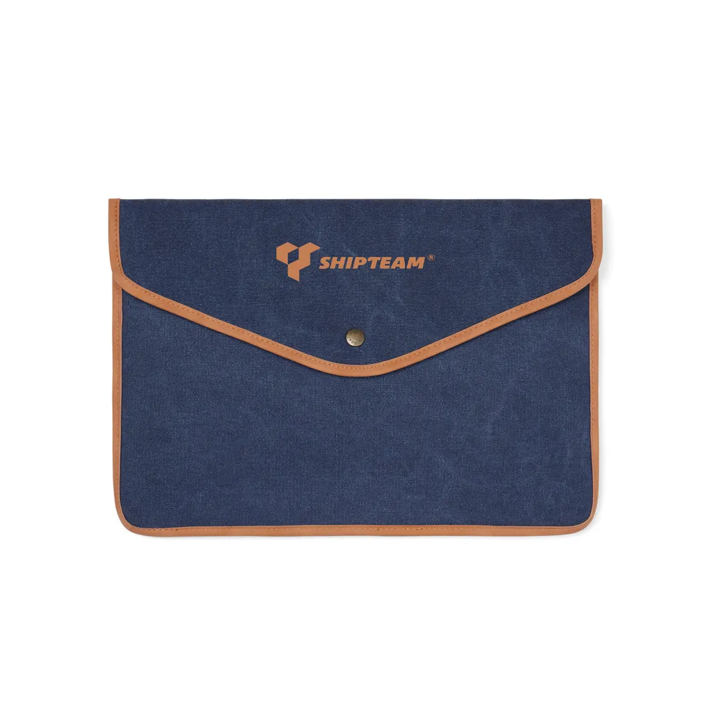 VINGA Bosler 14" Laptop-Tasche aus GRS recyceltem Canvas, navy blau – Bild 4